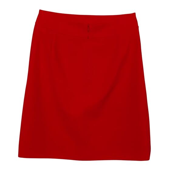 LOFT Petites Pencil Skirt Size 00 Petite Red Mock Front Slit 2 Pockets Lined - Picture 4 of 6
